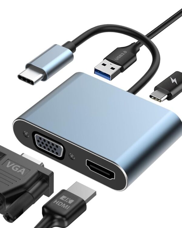 Adaptador USB-C 5 em 1 – HDTV, VGA, Áudio